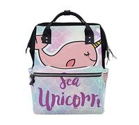WowPrint Diaper Tote Bag Sea Unicorn Mermaid Scale Nappy Bag Large Capacity Organiser Multifunction Travel Backpack for Baby Care