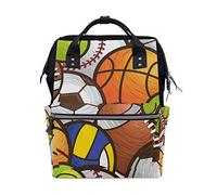WowPrint Diaper Tote Bag Sport Football Soccer Basketball Baseball Nappy Bag Large Capacity Organiser Multifunction Travel Backpack for Baby Care