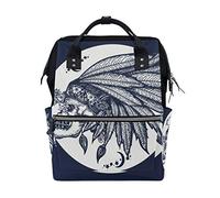 WowPrint Diaper Tote Bag Tribal Indian Skull Nappy Bag Large Capacity Organiser Multifunction Travel Backpack for Baby Care