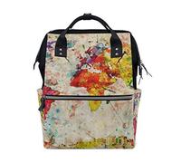 WowPrint Diaper Tote Bag World Map Abstract Art Nappy Bag Large Capacity Organiser Multifunction Travel Backpack for Baby Care
