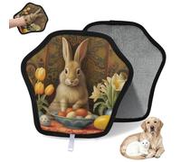 WowPrint Easter Theme Cute Rabbit Pet Hair Removal Glove for Cat Dog Reusable Electrostatic Pet Hair Gloves Brush Tool for Couch Clothing Carpet Furniture Car Seat 1 Pack
