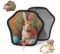 WowPrint Easter Theme Rabbit Eggs Pet Hair Removal Glove for Cat Dog Reusable Electrostatic Pet Hair Gloves Brush Tool for Couch Clothing Carpet Furniture Car Seat 1 Pack
