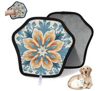 WowPrint Ethnic Flower Floral 3d Pet Hair Removal Glove for Cat Dog Reusable Electrostatic Pet Hair Gloves Brush Tool for Couch Clothing Carpet Furniture Car Seat 2 Pack