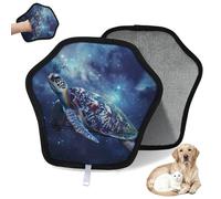 WowPrint Fantasy Galaxy Sea Turtle Pet Hair Removal Glove for Cat Dog Reusable Electrostatic Pet Hair Gloves Brush Tool for Couch Clothing Carpet Furniture Car Seat 2 Pack