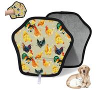 WowPrint Farmhouse Chicken Pet Hair Removal Glove for Cat Dog Chicken Rooster Reusable Electrostatic Pet Hair Gloves Brush Tool for Couch Clothing Carpet Furniture Car Seat 2 Pack