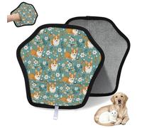 WowPrint Flower Corgi Dog Pet Hair Removal Glove for Cat Dog Reusable Electrostatic Pet Hair Gloves Brush Tool for Couch Clothing Carpet Furniture Car Seat 1 Pack