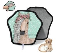 WowPrint Flower Horse Pet Hair Removal Glove for Cat Dog Cute Horse Reusable Electrostatic Pet Hair Gloves Brush Tool for Couch Clothing Carpet Furniture Car Seat 1 Pack