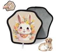 WowPrint Flower Rabbit Cute Bunny Pet Hair Removal Glove for Cat Dog Reusable Electrostatic Pet Hair Gloves Brush Tool for Couch Clothing Carpet Furniture Car Seat 2 Pack