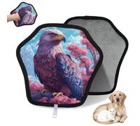 WowPrint Flower Tree Eagles Pet Hair Removal Glove for Cat Dog Reusable Electrostatic Pet Hair Gloves Brush Tool for Couch Clothing Carpet Furniture Car Seat 2 Pack