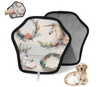 WowPrint Flower Unicorn Horse Pet Hair Removal Glove for Cat Dog Reusable Electrostatic Pet Hair Gloves Brush Tool for Couch Clothing Carpet Furniture Car Seat 1 Pack