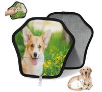 WowPrint Flower Welsh Corgi Pet Hair Removal Glove for Cat Dog Cute Corgi Reusable Electrostatic Pet Hair Gloves Brush Tool for Couch Clothing Carpet Furniture Car Seat 1 Pack