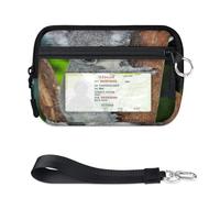 WowPrint Forest Koala Mini Zip Card Case for Women Men with ID Window Koala Bear Wallet Portable Lightweight Small Purses Zipper Coin Card Organizer Bag