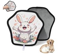 WowPrint Funny Rabbit Flower Watercolor Pet Hair Removal Glove for Cat Dog Reusable Electrostatic Pet Hair Gloves Brush Tool for Couch Clothing Carpet Furniture Car Seat 1 Pack