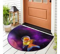 WowPrint Galaxy Gold Fish Doormat Entrance Mat Rug Galaxy Space Area Rugs Indoor Outdoor Washable Absorbent Non-Slip Floor Mat Carpet 91.4 x 61 cm
