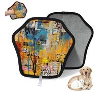 WowPrint Graffiti Doodle Art Colorful Pet Hair Removal Glove for Cat Dog Reusable Electrostatic Pet Hair Gloves Brush Tool for Couch Clothing Carpet Furniture Car Seat 2 Pack