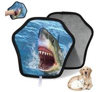 WowPrint Great White Shark Pet Hair Removal Glove for Cat Dog Shark Reusable Electrostatic Pet Hair Gloves Brush Tool for Couch Clothing Carpet Furniture Car Seat 2 Pack