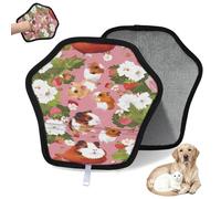 WowPrint Guinea Pigs Flowers Strawberries Pet Hair Removal Glove for Cat Dog Reusable Electrostatic Pet Hair Gloves Brush Tool for Couch Clothing Carpet Furniture Car Seat 2 Pack