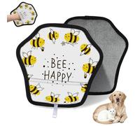 WowPrint Happy Bees Pet Hair Removal Glove for Cat Dog Bee Floral Reusable Electrostatic Pet Hair Gloves Brush Tool for Couch Clothing Carpet Furniture Car Seat 1 Pack