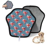 WowPrint Hearts Uk Flag Pet Hair Removal Glove for Cat Dog Reusable Electrostatic Pet Hair Gloves Brush Tool for Couch Clothing Carpet Furniture Car Seat 2 Pack