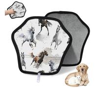 WowPrint Horse Watercolor Pet Hair Removal Glove for Cat Dog Wild Horse Reusable Electrostatic Pet Hair Gloves Brush Tool for Couch Clothing Carpet Furniture Car Seat 1 Pack