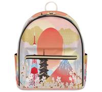 WowPrint Japan Tokyo Art Painting Leathers Backpack for Girls Women, Japan Backpack Fashion Ladies Rucksack Casual Shoulder Bag Handbag
