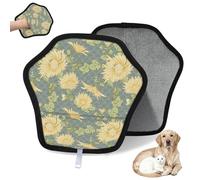 WowPrint Japanese Chrysanthemum Pet Hair Removal Glove for Cat Dog Yellow Chrysanthemum Reusable Electrostatic Pet Hair Gloves Brush Tool for Couch Clothing Carpet Furniture Car Seat 1 Pack