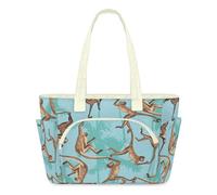 WowPrint Jungle Monkey Tote Bag for Women Monkey Palm Handbag Lightweight Quilted Puffer Tote Bags Large Zip Briefcase Shoulder Bag for Travel Work Gym