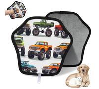 WowPrint Monster Trucks Print Pet Hair Removal Glove for Cat Dog Reusable Electrostatic Pet Hair Gloves Brush Tool for Couch Clothing Carpet Furniture Car Seat 1 Pack