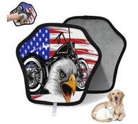 WowPrint Motorcycle Head Eagle Flag Pet Hair Removal Glove for Cat Dog USA Flag Reusable Electrostatic Pet Hair Gloves Brush Tool for Couch Clothing Carpet Furniture Car Seat 1 Pack