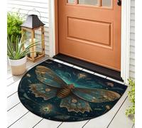 WowPrint Mystic Ethnic Butterfly Doormat Entrance Mat Rug Area Rugs Indoor Outdoor Washable Absorbent Non-Slip Floor Mat Carpet 91.4 x 61 cm