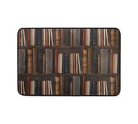WowPrint Old Books Library Bookshelf Door Mats Indoor Washable for Living Room Bedroom Home Decor, 60 x 40 cm