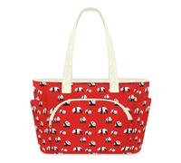 WowPrint Panda Funny Tote Bag for Women Panda Pattern Handbag Lightweight Quilted Puffer Tote Bags Large Zip Briefcase Shoulder Bag for Travel Work Gym