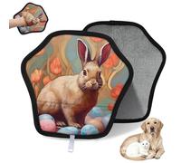 WowPrint Rabbit Easter Flower Eggs Pet Hair Removal Glove for Cat Dog Reusable Electrostatic Pet Hair Gloves Brush Tool for Couch Clothing Carpet Furniture Car Seat 1 Pack
