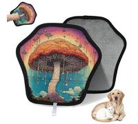 WowPrint Rainbow Magic Scenery Mushroom Pet Hair Removal Glove for Cat Dog Reusable Electrostatic Pet Hair Gloves Brush Tool for Couch Clothing Carpet Furniture Car Seat 2 Pack