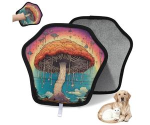 WowPrint Rainbow Magic Scenery Mushroom Pet Hair Removal Glove for Cat Dog Reusable Electrostatic Pet Hair Gloves Brush Tool for Couch Clothing Carpet Furniture Car Seat 2 Pack
