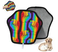 WowPrint Rainbow Striped Hand Pet Hair Removal Glove for Cat Dog Rainbow LGBT Reusable Electrostatic Pet Hair Gloves Brush Tool for Couch Clothing Carpet Furniture Car Seat 2 Pack