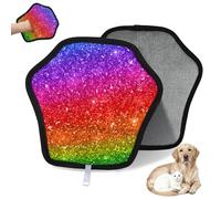 WowPrint Rainbow Stripes Pet Hair Removal Glove for Cat Dog Colorful Rainbow Reusable Electrostatic Pet Hair Gloves Brush Tool for Couch Clothing Carpet Furniture Car Seat 1 Pack