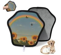 WowPrint Rainbow Sunflower Butterfly Summer Pet Hair Removal Glove for Cat Dog Reusable Electrostatic Pet Hair Gloves Brush Tool for Couch Clothing Carpet Furniture Car Seat 2 Pack