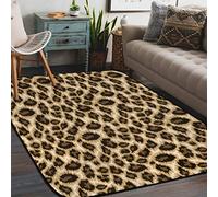 WowPrint Skin Leopard Area Rugs Living Room, Leopard Design Area Rug for Bedroom Kids Room Washable Non-Slip Floor Mat Large Rug 147.3 x 203 cm