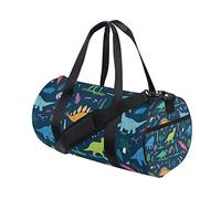 WowPrint Sports Gym Bag Cute Dinosaur Pattern Waterproof Handbag Yoga Bag Shoulder Tote Weekend Bag Travel Holdall Duffel Bag for Adult Men Women Unisex
