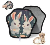 WowPrint Spring Flower Easter Rabbit Pet Hair Removal Glove for Cat Dog Reusable Electrostatic Pet Hair Gloves Brush Tool for Couch Clothing Carpet Furniture Car Seat 2 Pack