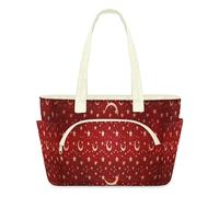 WowPrint Star Moon Pattern Tote Bag for Women Handbag Lightweight Quilted Puffer Tote Bags Large Zip Briefcase Shoulder Bag for Travel Work Gym