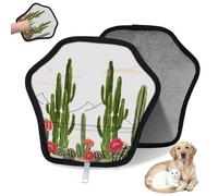 WowPrint Summer Cactu Flowers Pet Hair Removal Glove for Cat Dog Cactu Reusable Electrostatic Pet Hair Gloves Brush Tool for Couch Clothing Carpet Furniture Car Seat 1 Pack