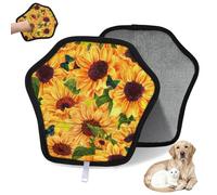 WowPrint Sunflower Butterfly Summer Pet Hair Removal Glove for Cat Dog Reusable Electrostatic Pet Hair Gloves Brush Tool for Couch Clothing Carpet Furniture Car Seat 2 Pack