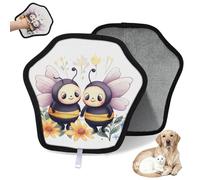 WowPrint Sunflower Cute Cartoon Bee Pet Hair Removal Glove for Cat Dog Reusable Electrostatic Pet Hair Gloves Brush Tool for Couch Clothing Carpet Furniture Car Seat 2 Pack