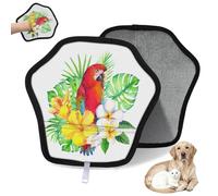 WowPrint Tropical Flower Parrot Pet Hair Removal Glove for Cat Dog Parrot Bird Reusable Electrostatic Pet Hair Gloves Brush Tool for Couch Clothing Carpet Furniture Car Seat 2 Pack
