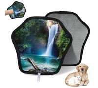 WowPrint Tropical Waterfall Landscape Pet Hair Removal Glove for Cat Dog Landscape Jungle Reusable Electrostatic Pet Hair Gloves Brush Tool for Couch Clothing Carpet Furniture Car Seat 2 Pack
