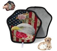 WowPrint Vintage Flag American Bald Eagle Rose Pet Hair Removal Glove for Cat Dog Reusable Electrostatic Pet Hair Gloves Brush Tool for Couch Clothing Carpet Furniture Car Seat 1 Pack