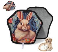 WowPrint Watercolor Ethnic Easter Rabbit Eggs Pet Hair Removal Glove for Cat Dog Reusable Electrostatic Pet Hair Gloves Brush Tool for Couch Clothing Carpet Furniture Car Seat 1 Pack