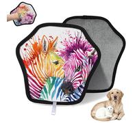 WowPrint Watercolor Zebra Pet Hair Removal Glove for Cat Dog Colorful Cute Zebra Reusable Electrostatic Pet Hair Gloves Brush Tool for Couch Clothing Carpet Furniture Car Seat 2 Pack